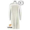 Xpose Safety White Heavy Duty Vinyl Waterproof Apron, 2PK AG150-2-S